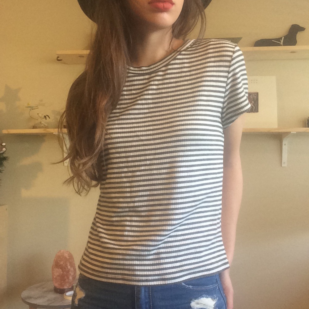 Ribbed striped tee